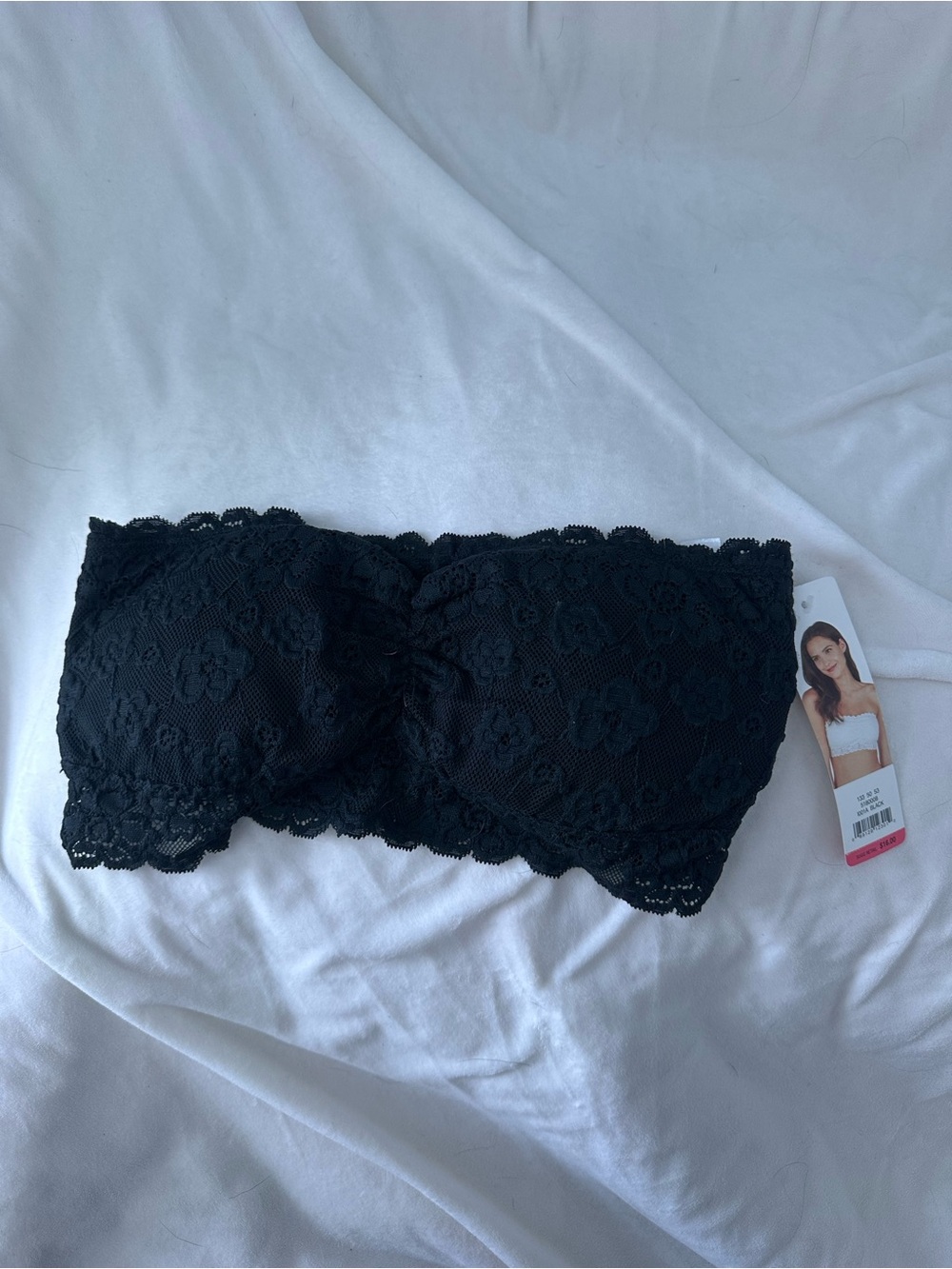 Lace Bandeau Bralette - Black
